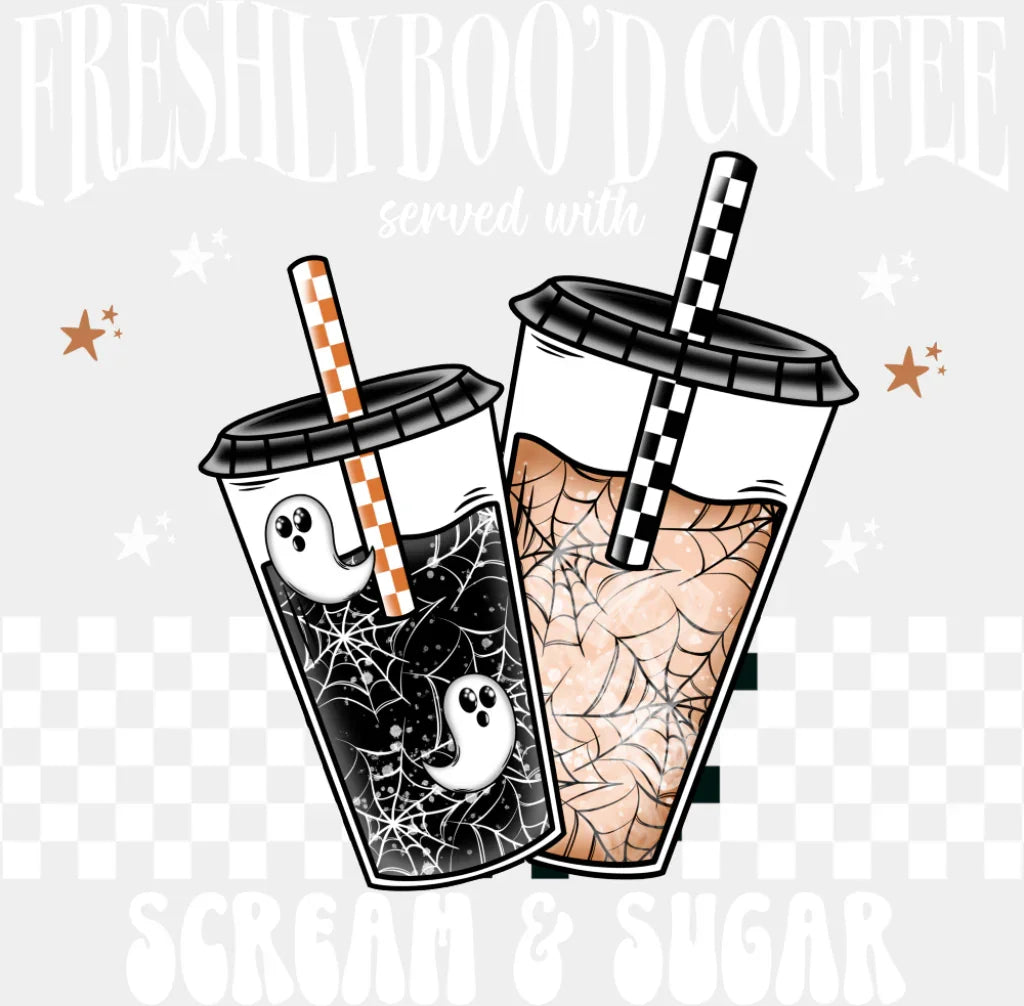 Freshboo’d Coffee - Halloween DTF Transfer Adult Unisex - S & M (10’’) / Light Color Design (See Imaging)