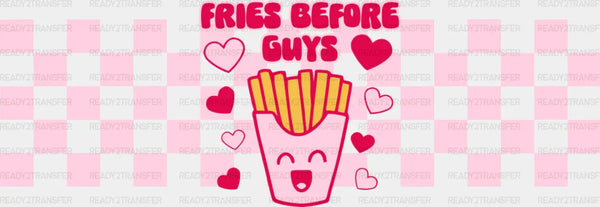 Fries Before Guys - Valentine's Day Cup Wrap UV Sticker Permanent UV DTF Decal