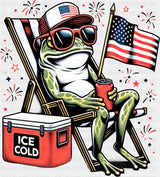 Frog Ice Cold Beer - 4th Of July DTF Transfer