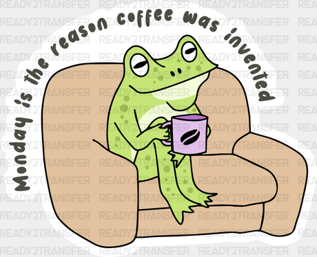 Frog Sipping Coffee - Dtf Transfer