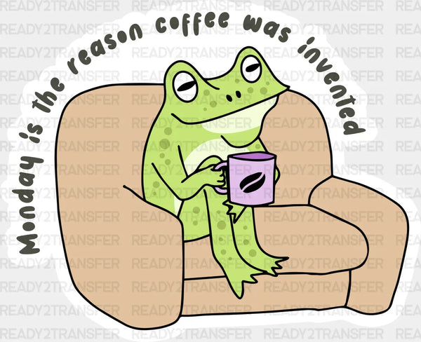 Frog Sipping Coffee - Coffee DTF Transfer