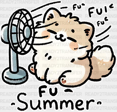 Fu Summer Cat Design - Cats Iron On Dtf Transfer Adult Unisex S & M (10’’) / Light Color (See