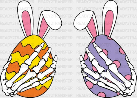 Funny Skeleton Hands Easter Dtf Heat Transfer Design