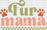 Fur Mama Checkered Design - Dogs Iron On Dtf Transfer