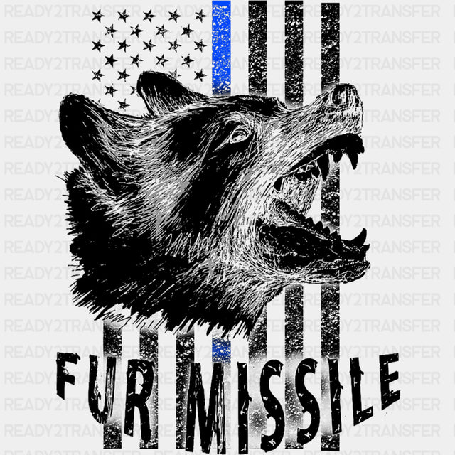 Fur Missile - Police DTF Transfers ready2transfer Dark Color Design (See Imaging)