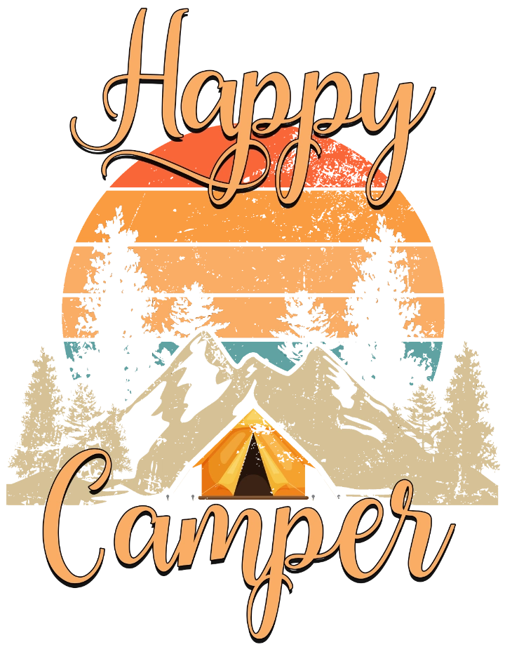 Happy Camper DTF Heat Transfer, Vacation Design, Vacay Mode DTF