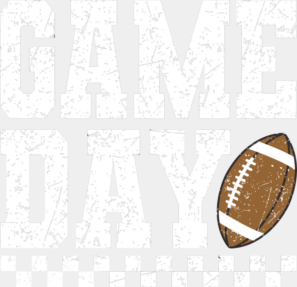 Game Day B&W Game Day DTF Transfer Adult Unisex S & M (10’’) / Light Color Design (See Imaging)