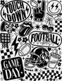 Game Day B&W Football DTF Transfer Adult Unisex S & M (10’’) / Dark Color Design (See Imaging)