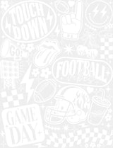 Game Day B&W Football DTF Transfer Adult Unisex S & M (10’’) / Light Color Design (See Imaging)