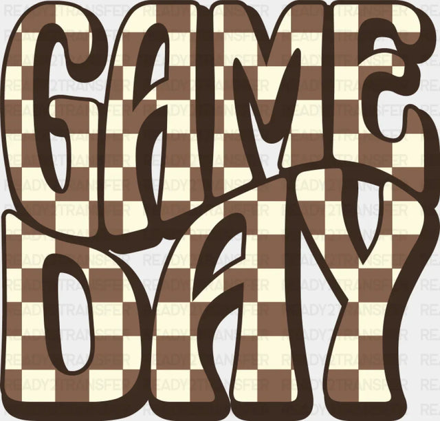 Game Day Brown Checkered Design - Game Day DTF Transfer