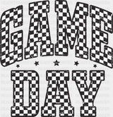 Game Day Checkered Design Game Day DTF Transfer Adult Unisex S & M (10’’) / Dark Color Design (See Imaging)