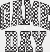 Game Day Checkered Design Game Day DTF Transfer Adult Unisex S & M (10’’) / Light Color Design (See Imaging)