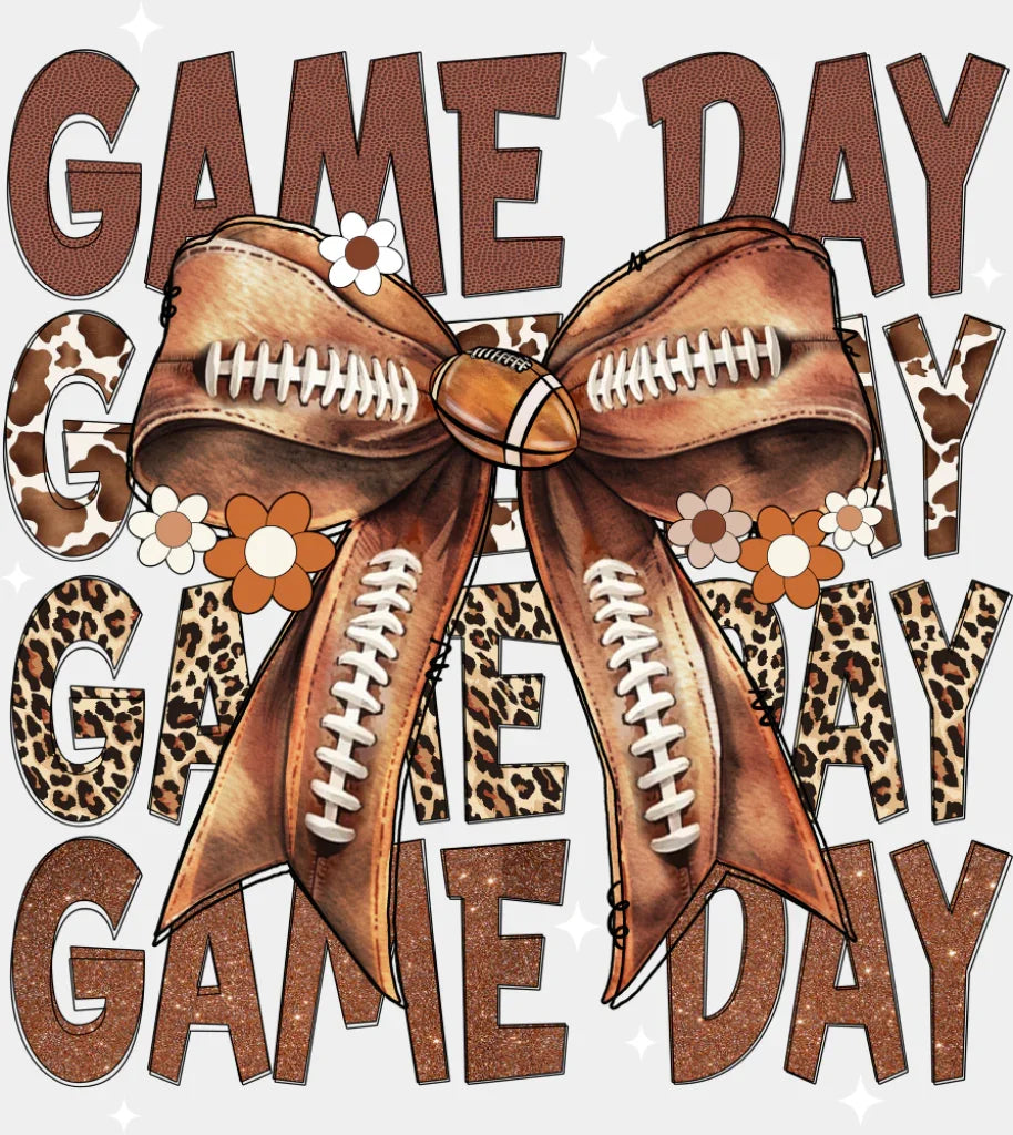 Game Day Ribbon Game Day DTF Transfer Adult Unisex S & M (10’’) / Light Color Design (See Imaging)