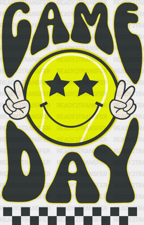 Game Day Smiley Design - Tennis Dtf Heat Transfer