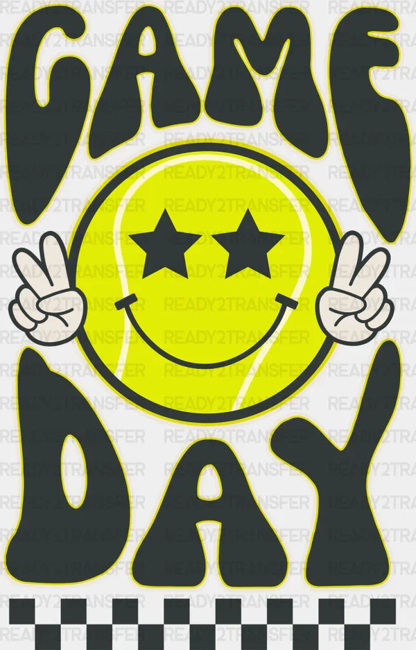 Game Day Smiley Design - Tennis DTF Heat Transfer