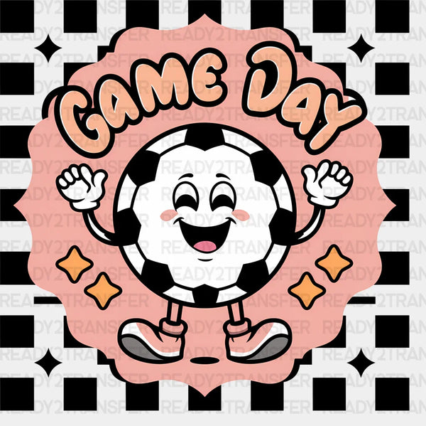 Game Day Smiley Soccer Ball Design - Soccer DTF Heat Transfer