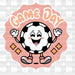 Game Day Smiley Soccer Ball Design - Soccer DTF Heat Transfer ready2transfer White