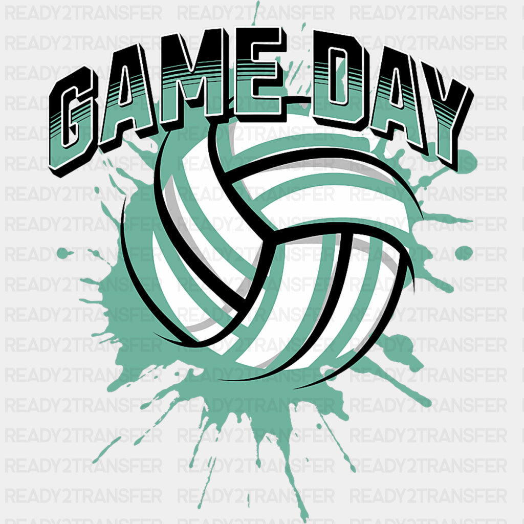 Game Day, Teal Color - Volleyball DTF Transfers ready2transfer