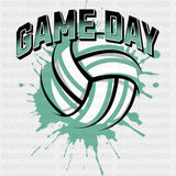 Game Day, Teal Color - Volleyball DTF Transfers ready2transfer