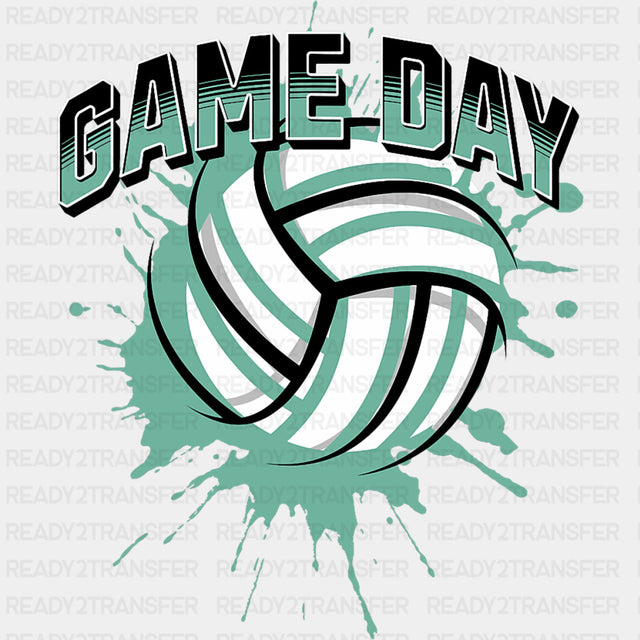 Game Day, Teal Color - Volleyball DTF Transfers ready2transfer