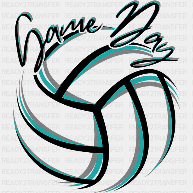 Game Day Teal & Grey - Volleyball DTF Transfers ready2transfer Dark Color Design (See Imaging)