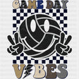 Game Day Vibes, Smiley - Volleyball DTF Transfers ready2transfer Dark Color Design (See Imaging)