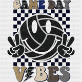 Game Day Vibes, Smiley - Volleyball DTF Transfers ready2transfer Dark Color Design (See Imaging)