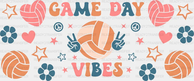 Game Day Vibes - Volleyball Cup Wrap Uv Sticker Permanent Dtf Decal