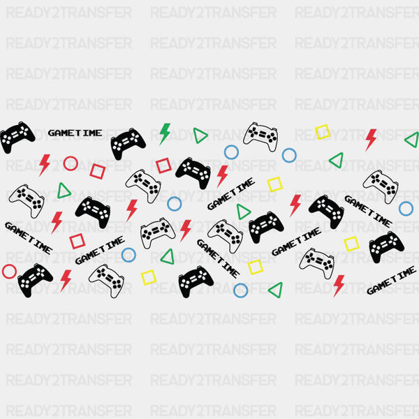 Game Time Colorful Design - Video Games Cup Wrap UV Sticker Permanent UV DTF Decal