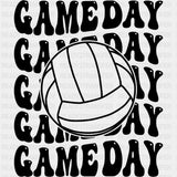 Gameday B&W - Volleyball DTF Transfers ready2transfer Dark Color Design (See Imaging)