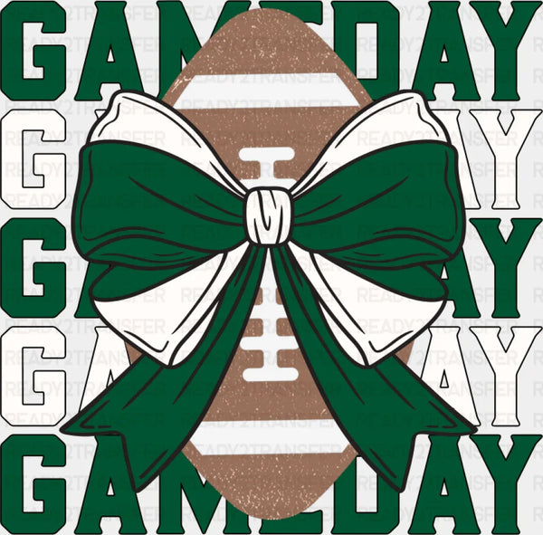 Gameday Green And White Ribbon - Game Day DTF Transfer