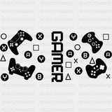 Gamer Controller Design - Video Games Cup Wrap UV Sticker Permanent UV DTF Decal ready2transfer