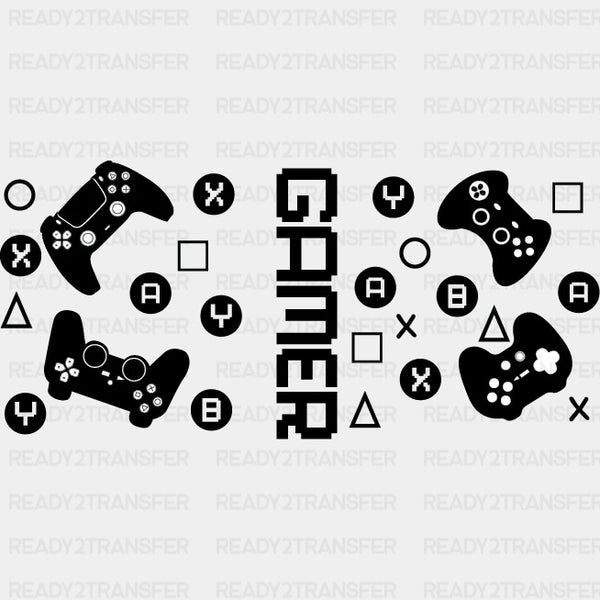 Gamer Controller Design - Video Games Cup Wrap UV Sticker Permanent UV DTF Decal