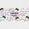 Gamer Fuel Colorful - Video Games Cup Wrap UV Sticker Permanent UV DTF Decal ready2transfer