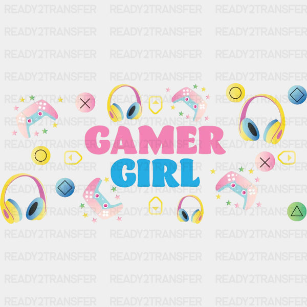 Gamer Girl Colorful Design - Video Games Cup Wrap UV Sticker Permanent UV DTF Decal