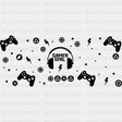 Gamer Girl Headphones - Video Games Cup Wrap UV Sticker Permanent UV DTF Decal ready2transfer