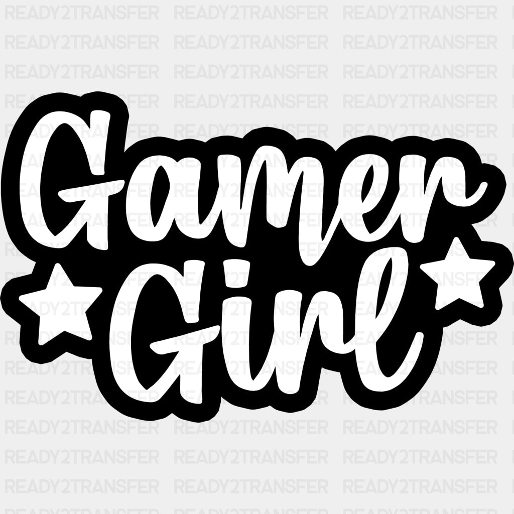 Gamer Girl - Video Game DTF Heat Transfer ready2transfer Dark Color Design ( See imaging )