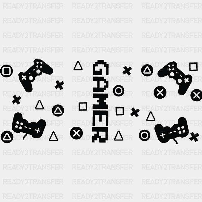 Gamer Pixel Font - Video Games Cup Wrap UV Sticker Permanent UV DTF Decal ready2transfer