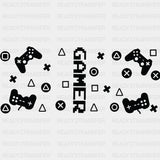 Gamer Pixel Font - Video Games Cup Wrap UV Sticker Permanent UV DTF Decal ready2transfer