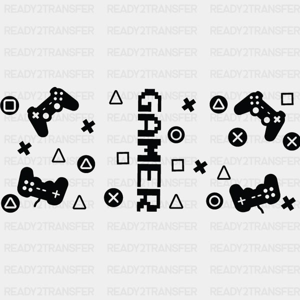 Gamer Pixel Font - Video Games Cup Wrap UV Sticker Permanent UV DTF Decal