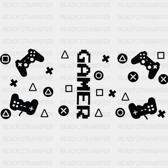Gamer Pixel Font - Video Games Cup Wrap UV Sticker Permanent UV DTF Decal ready2transfer