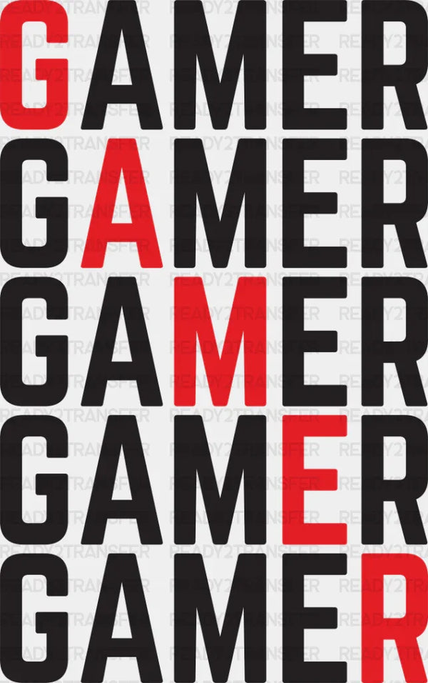Gamer Red Diagonal - Video Game DTF Heat Transfer