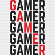 Gamer Red Diagonal - Video Game DTF Heat Transfer ready2transfer
