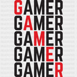 Gamer Red Diagonal - Video Game DTF Heat Transfer ready2transfer