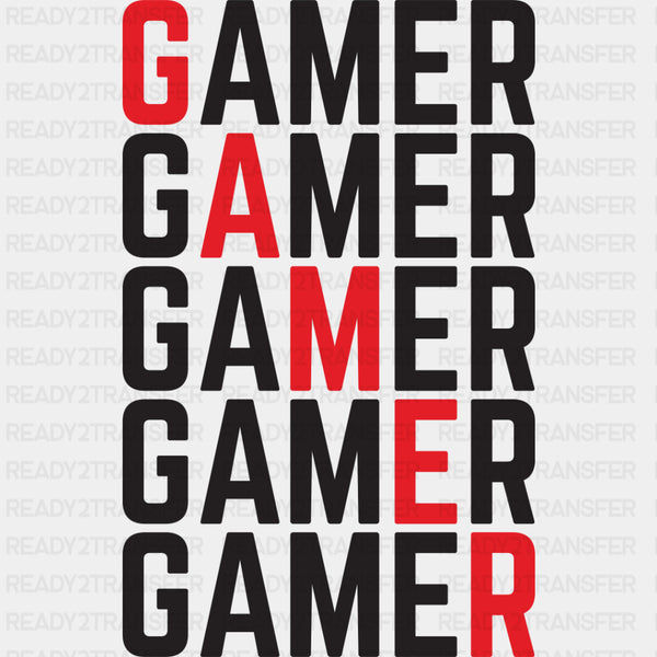 Gamer Red Diagonal - Video Game DTF Heat Transfer