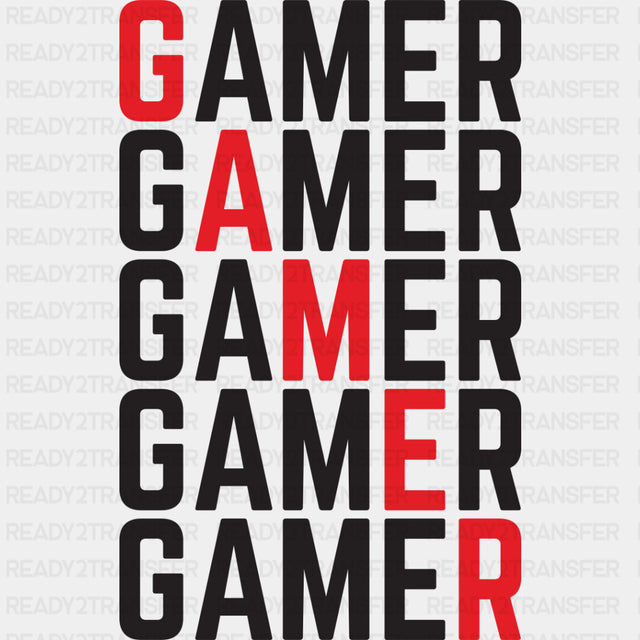 Gamer Red Diagonal - Video Game DTF Heat Transfer ready2transfer