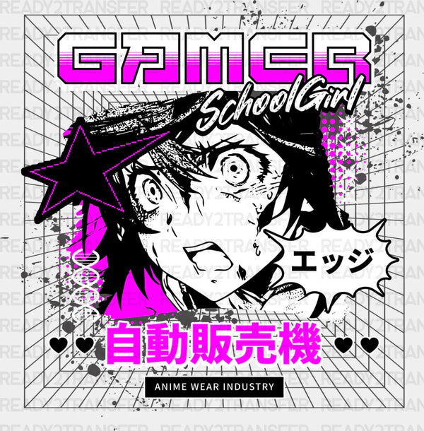 Gamer School Girl - Anime DTF heat transfer