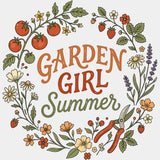 Garden Girl Summer - Gardening DTF Transfers - Adult Unisex - S & M (10’’) / Light Color Design (See Imaging)
