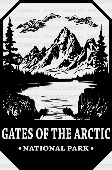 Gates Of The Arctic National Park Design - Parks Dtf Transfers Adult Unisex S & M (10’) / Black