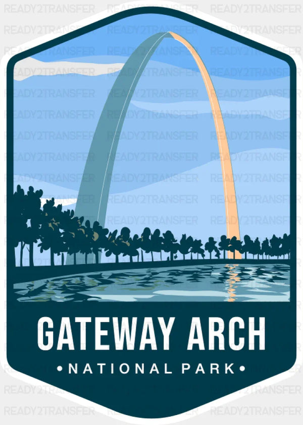 Gateway Arch National Park Colorful Design - National Parks DTF Transfer